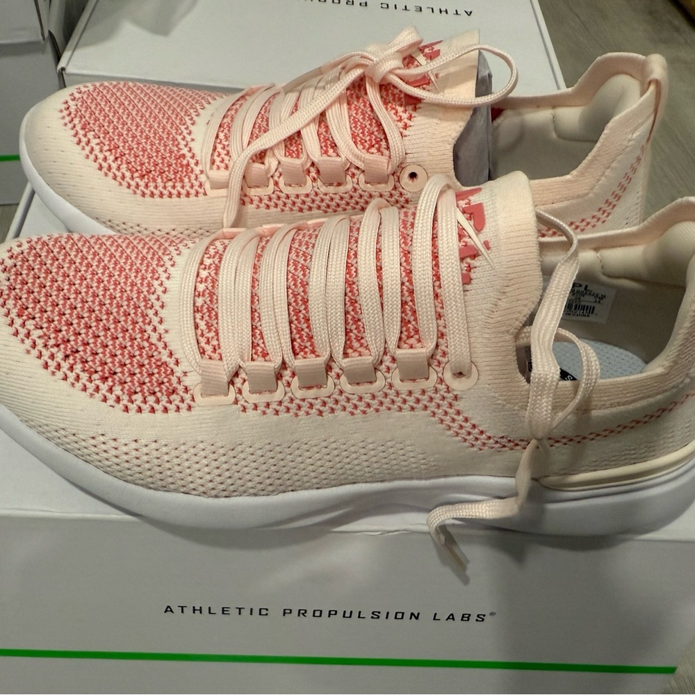 APL Women's Techloom Breeze Pink and White Athletic Shoes